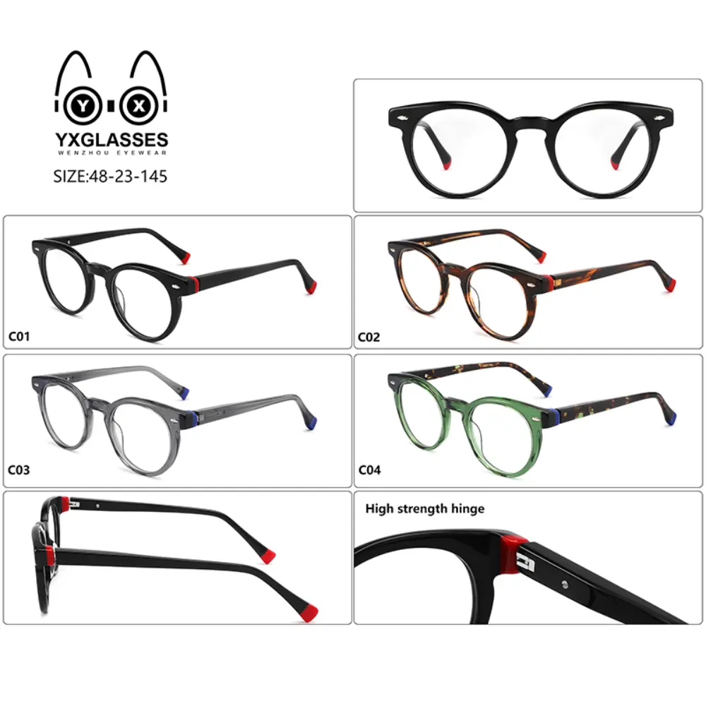 YX240692 female and male round cat eye eyeglasses circle spectacle frames for men and women - Wenzhou eyewear wholesale manufacturer (3)